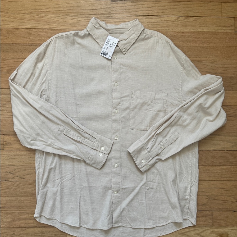 H&M Light Beige Casual Button-Down Shirt